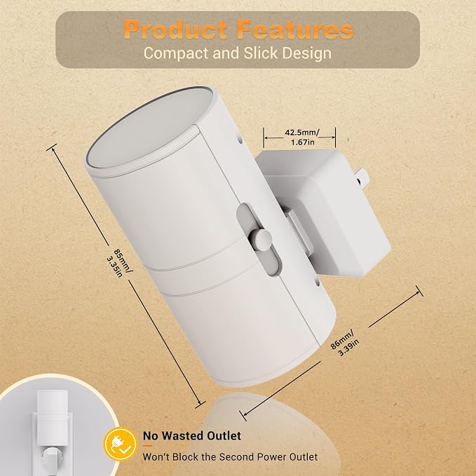 Amber Night Lights Plug into Wall, Dimmable Night Light Plug in, Modern Night - Image 6