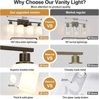 Indoi 4-Light Bathroom Light Fixtures, Modern Bathroom Wall Lamp - Image 3