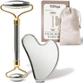 Stainless Steel Face Roller & Gua Sha Facial Tools, Face Massager by tophld