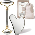 Stainless Steel Face Roller & Gua Sha Facial Tools, Face Massager by tophld