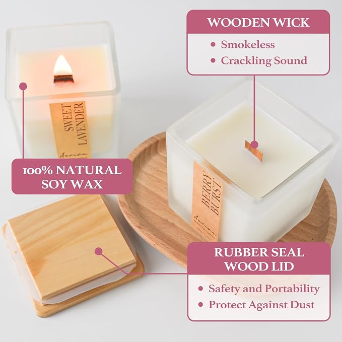 Scented Candle, 7.04 oz Berry Burst Aromatherapy Candle, Natural Soy Wax - Image 5