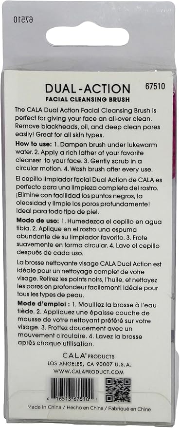 CALA Dual-Action Facial Cleansing Brush, Superfine Soft Bristles Deep Clean - Image 4