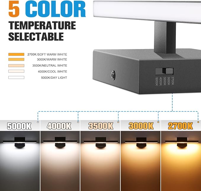 VOLISUN Modern Bathroom Vanity Light 15.7 inch, 12W Dimmable 5CCT Led Bathroom - Image 2