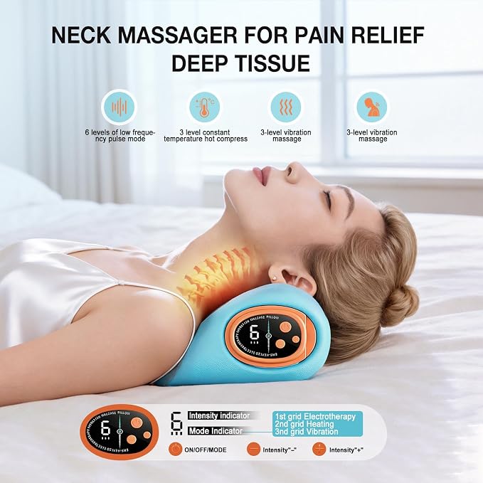 2026 New Upgrade Neck Massager, 3-in-1 Heat, Pulse & Vibration Modes, Ergonomic - Image 2