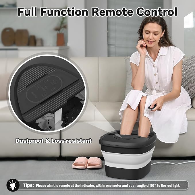 Collapsible Foot Spa with Heat and Remote, Heated Foot Bath Massager with Timer - Image 5