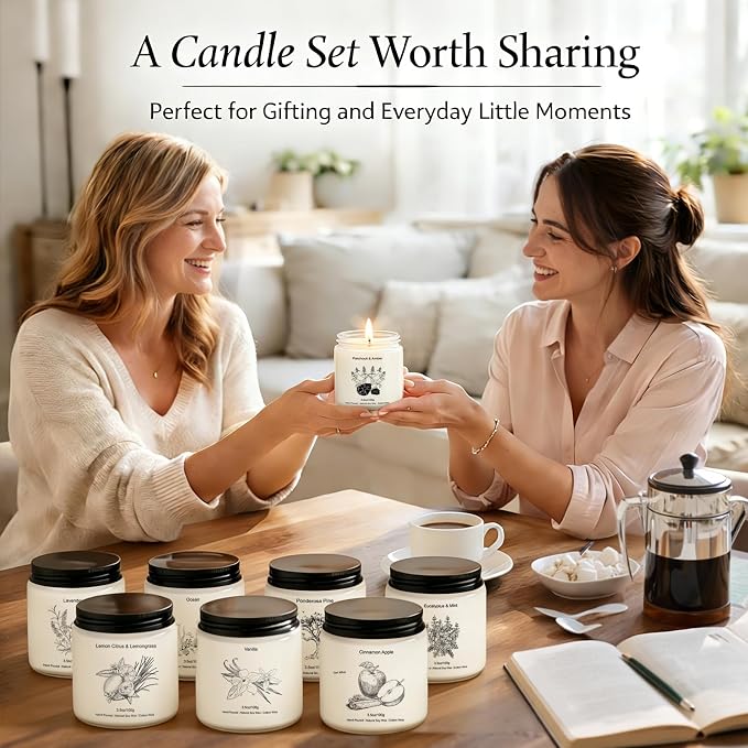 Scented Candles for Home, 8 Pack Soy Wax Gift Set for Women, Aromatherapy - Image 6