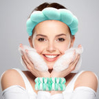 Zkptops Spa Headband for Washing Face Wristband Set Sponge Makeup Skincare - Image 2