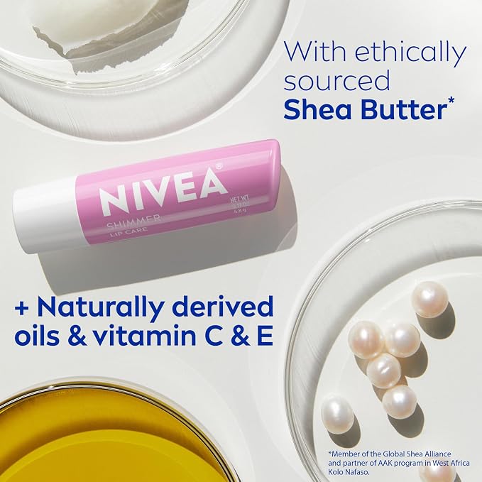 NIVEA Shimmer Lip Care, Shimmery Lip Balm Pack - Image 7