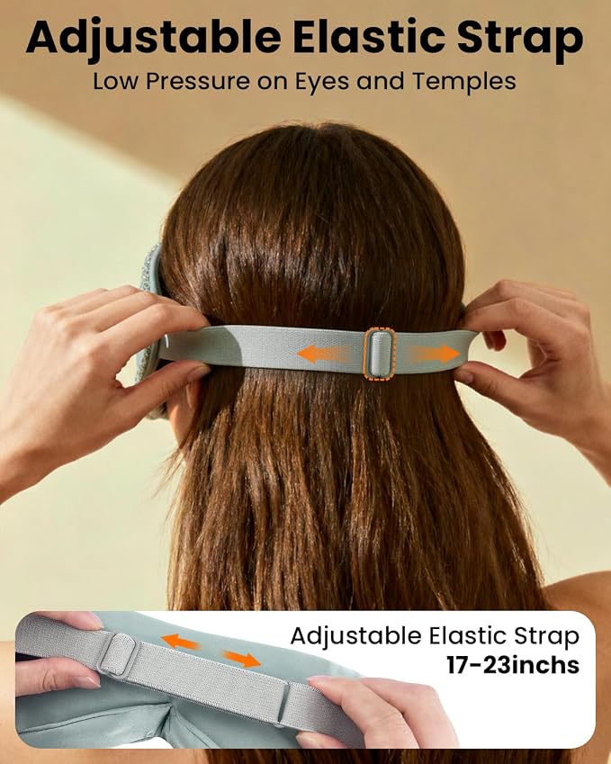 Cordless Heated Eye Mask with 1500mAh Large Battery, 4 Heat Levels & 100% - Image 8