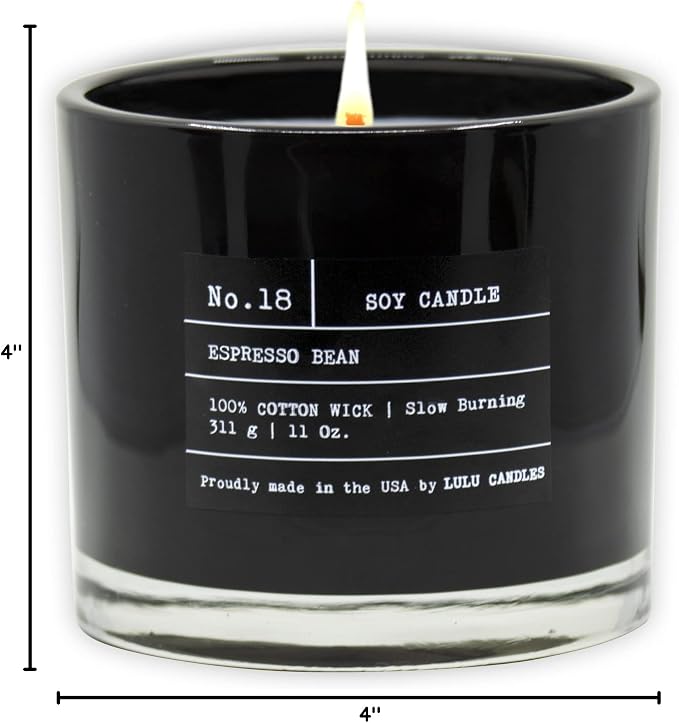 Lulu Candles | Espresso Bean | Luxury Scented Soy Jar Candle | Hand Poured in - Image 4