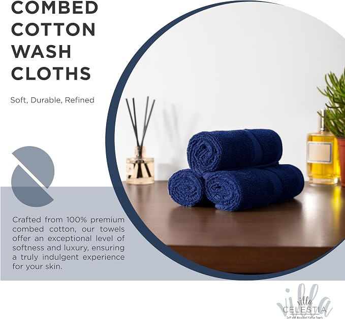 100% Cotton Wash Cloth for face & Body Set of 6, Sustainable, Highly Absorbent - Image 2