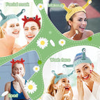 WLLHYF 2 Pack Spa Headband Makeup Brush Set, Bowknot Hair Bands - Image 7