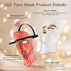 Red Light Therapy Mask for Face, Cordless LED Face Mask Light Therapy, USB C - Image 5