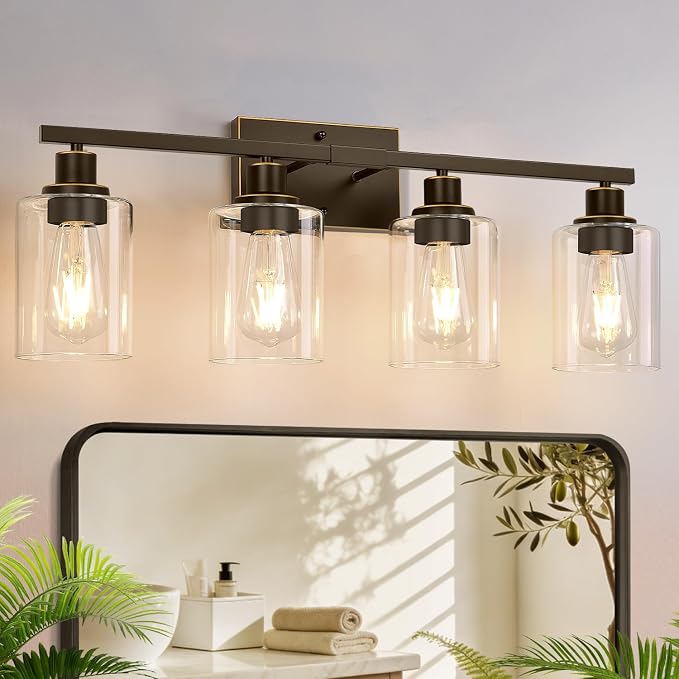 MOKATNG 4-Light Bathroom Light Fixtures, Vanity Light by Bathroomlightfixtures