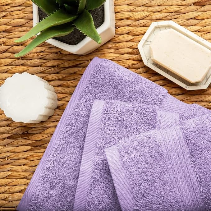 SUPERIOR Egyptian Cotton Pile 3 Piece Towel Set, Includes 1 Bath, 1 Hand - Image 8