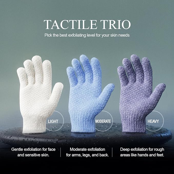 Evridwear Exfoliating Glove for Shower Men and Women, Dual Texture Bath Body - Image 5