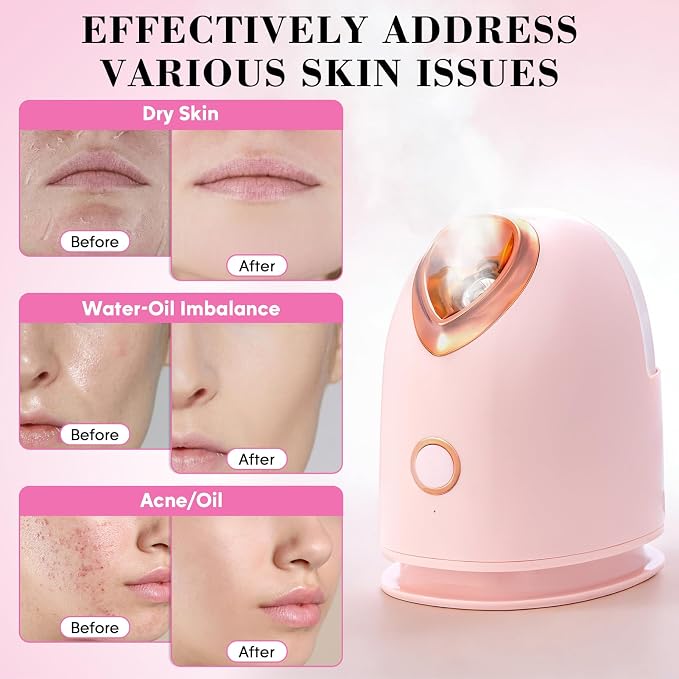 Pjordo Facial Steamer Spa Kit, Skin Scrubber, Nano Ionic Face Steamer - Image 6