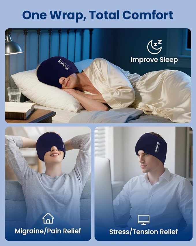 ONLYCARE Migraine Relief Cap, Upgraded Odorless Headache Relief Cap Mask - Image 8
