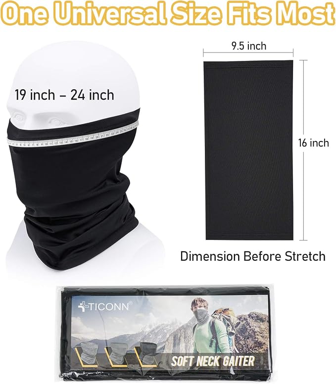 TICONN Neck Gaiter Face Cover Scarf, Neck Warmer Breathable Sun & Wind-proof - Image 7