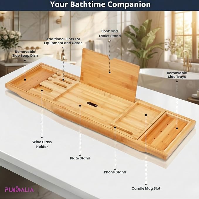 Bath Tray for Tub and Ergonomic Pillow Premium - Image 7