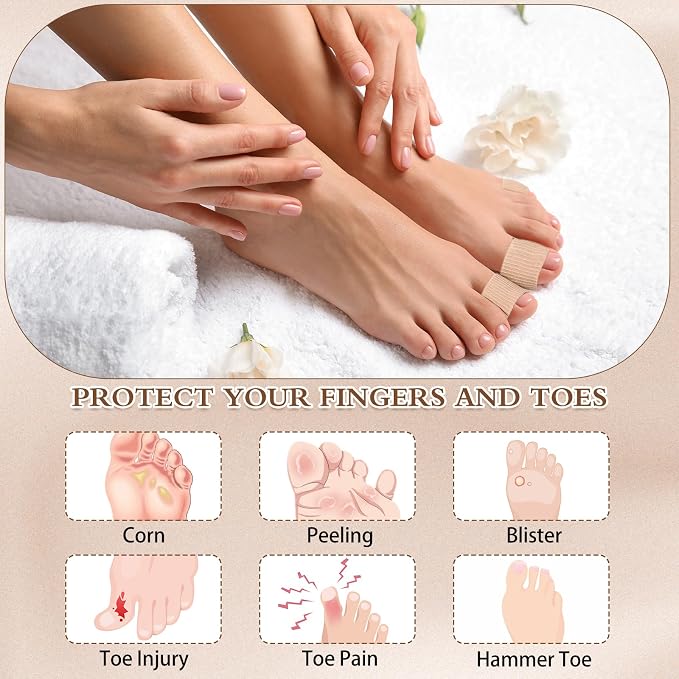 Blulu 24 Pieces Toe Tubes 0.98 Inches Cushion Tube Corn Pads - Image 4