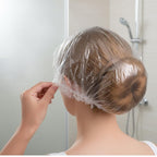 Disposable Shower Caps, Large Plastic Clear Hair Cap Thickened - Image 6