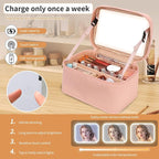 Makeup Bag With LED Mirror, Lightweight Travel Makeup Bag With 3 Color Setting - Image 5