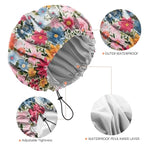 Shower Cap Reusable Double Layer Adjustable Elastic Waterproof EVA Hair Bath - Image 3