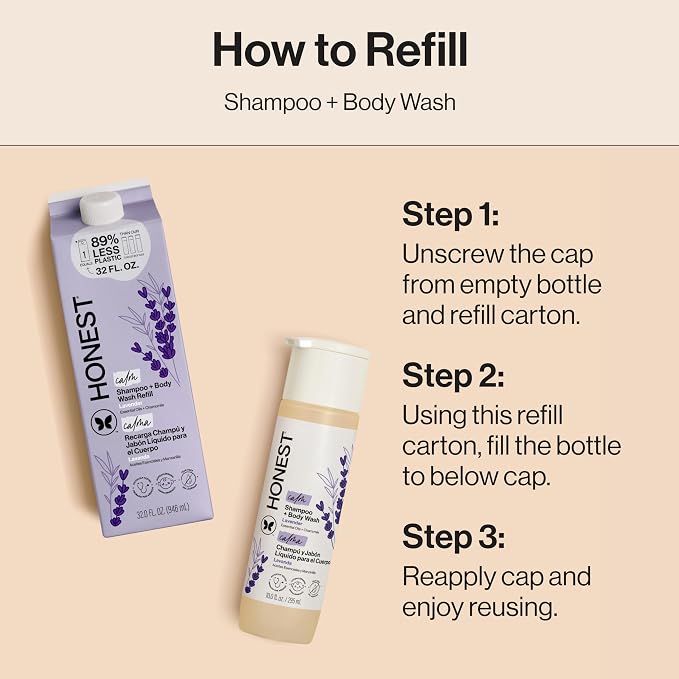 The Honest Company 2-in-1 Cleansing Shampoo Body Wash Refill Carton Gentle - Image 10