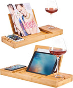 Utoplike Bamboo Bathtub Caddy Tray Bath Tray - Image 9