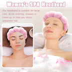 Zkptops Spa Headband for Washing Face Wristband Set Sponge Makeup Skincare - Image 3