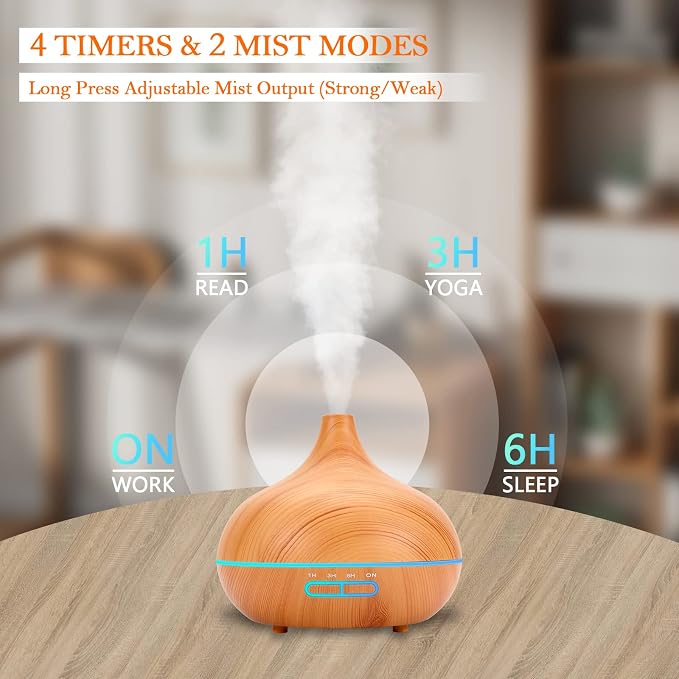 550 ML Aroma Diffiser with Essential Oils Set, Essential Oil Diffuser with - Image 4