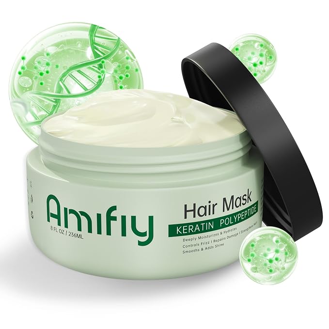 Keratin Hair Mask, Anti-Frizz, Intensive Hydrating & Repairing Deep Conditioner by Amifiy