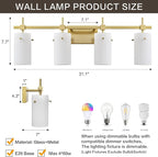 SOLFART Bathroom Light Fixtures, 4 Light Vanity Lights - Image 9