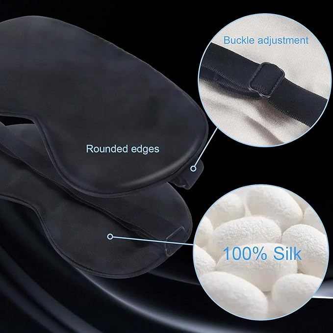 Sleep Mask Silk Eye Mask for Men Sleeping Mask, Adjustable Elastic Strap for - Image 4