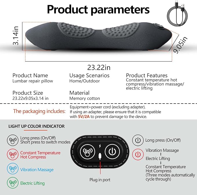 Electric Back Massager for Sciatica Pain Relief, 3-in-1 Lumbar Support Device - Image 7