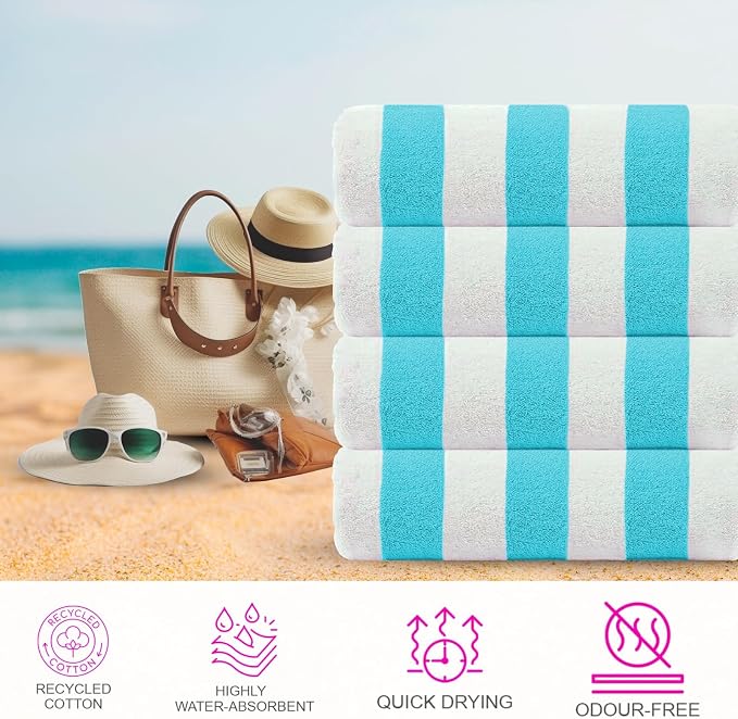 CASA COPENHAGEN Cabana Beach Towel Designed in Denmark Rough and Tough - Image 3