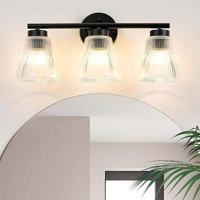 OCIOC Black Bathroom Vanity Lights, 3-Light Modern Bathroom Light Fixtures by ocioc