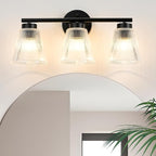 OCIOC Black Bathroom Vanity Lights, 3-Light Modern Bathroom Light Fixtures by ocioc