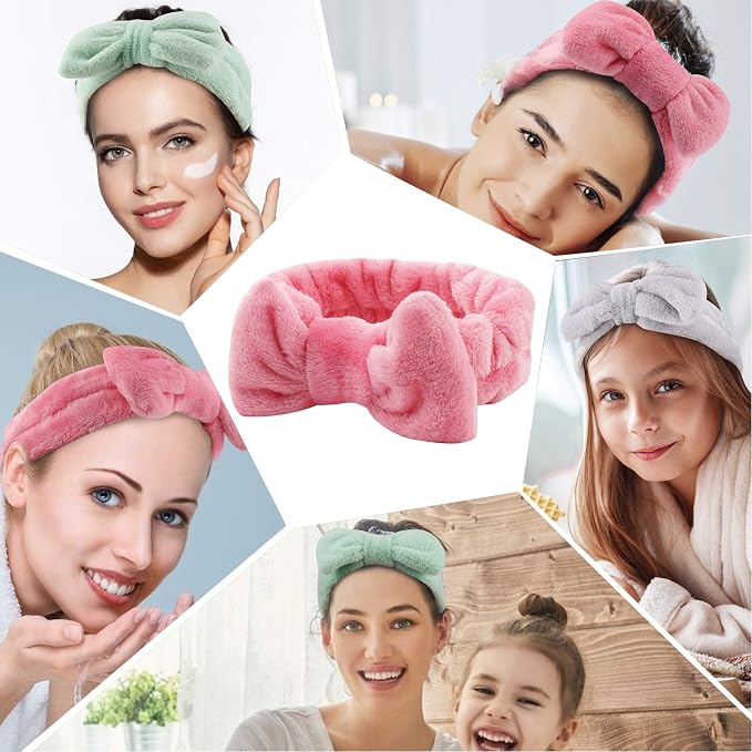 Casoty 6 Pieces Bow Hair Band Spa Headband - Image 8