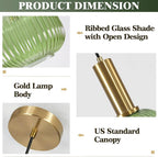 KCO Lighting Vintage Green Glass Pendant Light Kitchen Island Lighting - Image 3