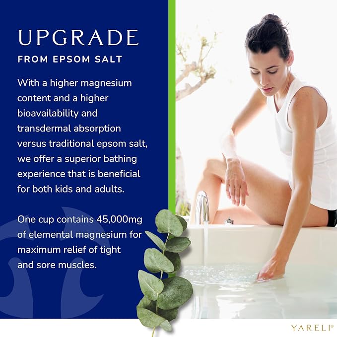 Yareli Magnesium Flakes, 5lb Eucalyptus, Dead Sea Bath and Foot Soak, - Image 6