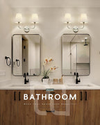 2-Light Bathroom Light Fixtures, Brushed Nickel Vanity Lights, Double Wall - Image 5