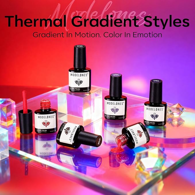 modelones Color Changing Gel Nail Polish Set, 6 Colors Temperature Changing - Image 8