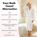 Microfiber Hair Towel Wrap for Women, Soft Lightweight Quick Dry Turban - Image 4