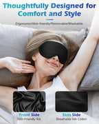 Silk Cordless Heated Eye Mask, Washable Heat Eye Compress - Image 3