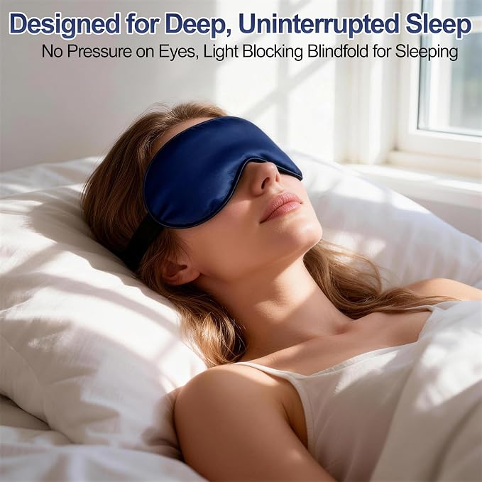 Silk Sleep Mask for Sleeping, Lightweight & Comfortable Blindfold for Women & - Image 6