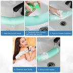 15.35" Back Bath Brush with Sponge, Back Scrubber Bath Mesh with Curved Long - Image 12