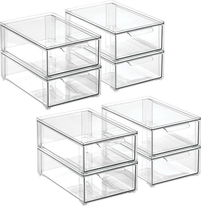 mDesign Plastic Stackable Bathroom Storage Organizer Bin - Image 9