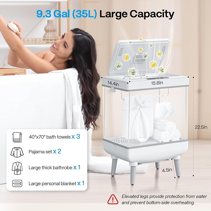 Jripae 35L Towel Warmers for Bathroom, Foldable Towel Warmer, Bucket Hot Towel - Image 4